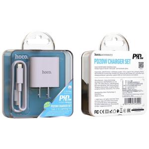 Bộ Sạc Nhanh 20W Hoco C76 Plus Type-C Ra Lightning, Hỗ Trợ PD3.0 QC FCP, Củ Sạc PC Chống Cháy, Cáp X36 Dài 1m, Dòng Ra 9V/2.22A – 12V/1.67A, Sạc Siêu Tốc Cho iPhone 12 13 14, Thiết Kế Nhỏ Gọn, Chống Nhiệt Hiệu Quả