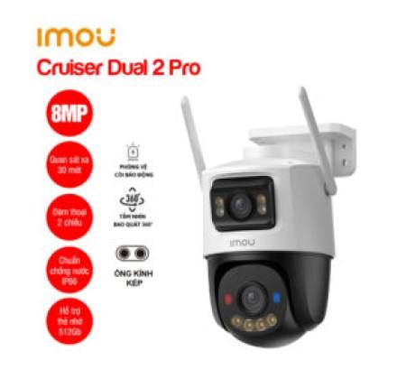 Camera Wi-Fi IMOU 8MP Dual Lens, công nghệ Wi-Fi 6 siêu mạnh, xoay 360° theo dõi toàn cảnh, ghi hình màu ban đêm, chống nước IP65, phát hiện người và chuyển động AI chuẩn xác, đàm thoại hai chiều, lưu trữ Cloud bảo mật
