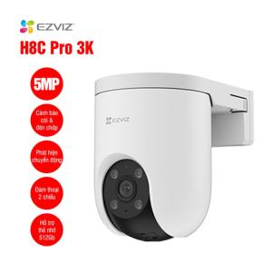 Camera WiFi EZVIZ CS-H8C Pro 3K Quay Quét Thông Minh 5MP AI Phát Hiện Người Xe, Giám Sát Ngoài Trời 360 Độ IP65 Chống Nước Bụi, Tầm Nhìn Ban Đêm Màu 30m Đầy Màu Sắc, Đàm Thoại 2 Chiều Rõ Ràng Qua App, Lưu Trữ 512GB Không Cần Đám Mây