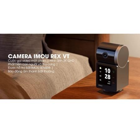 Camera WiFi IMOU REX VT Pro IPC-S2VBP-5M0WR 5MP 3K UHD, xoay 355°/90° toàn cảnh, pin tích hợp 2000 mAh, gọi video một chạm, AI phát hiện người & thú nuôi, lý tưởng cho phòng khách hoặc văn phòng mini.