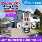 Camera Yoosee F40JD-F60 WiFi 3 Mắt Có Màu – Vũ Khí An Ninh Viral Zoom 20x, 1080P@30fps Siêu Sắc Nét, Góc Nhìn 82° Từ 3.6mm Lens, 10m LED Màu Tự Chuyển, Mic Thu Âm Xa Tích Hợp Hai Chiều, Chuyển Đổi Nhanh Theo Dõi Thông Minh PTZ 355°/90°
