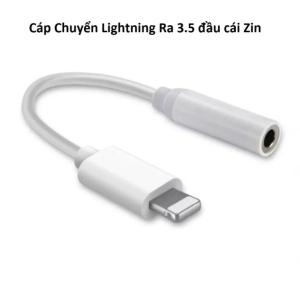 Cáp chuyển Lightning ra 3.5mm đầu cái Zin DD, hỗ trợ nghe nhạc, gọi điện, Bluetooth 5.0 tự động kết nối, chất liệu nhựa + cao su, màu trắng, tương thích tất cả các đời máy iPhone, thiết kế chắc chắn, tốc độ truyền tải ổn định