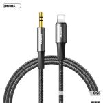 Cáp chuyển Lightning ra 3.5mm đầu đực Remax C25, dây bện 48 trục, vỏ hợp kim nhôm, công nghệ ép phun, chiều dài 1.2m, tuổi thọ 5000 lần cắm rút, mang lại âm thanh trung thực và độ bền vượt trội cho iPhone, iPad