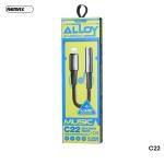 Cáp chuyển Lightning sang tai nghe 3.5mm Remax C22, dây bện 48 trục, vỏ hợp kim nhôm, công nghệ ép phun, chiều dài 0.12m, tuổi thọ 5000 lần cắm rút, thiết kế nhỏ gọn, tiện lợi, mang lại âm thanh trung thực cho iPhone