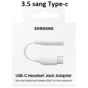 Cáp chuyển Samsung 3.5 sang Type-C full hộp, đầu chuyển âm thanh giắc cắm tai nghe 3.5mm, tương thích Galaxy Note 10+, S20, thiết kế nhỏ gọn, tiện lợi, mang lại âm thanh trung thực và kết nối ổn định cho người dùng