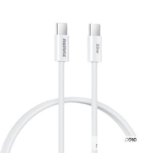 Cáp Remax RC-C010 30W, dây sạc nhanh Type-C sang Type-C, dài 1.2m, hỗ trợ sạc nhanh Dual-C, truyền dữ liệu ổn định, lõi đồng nguyên chất, thiết kế tối giản, không đuôi cáp, vẻ ngoài thời trang, tuổi thọ cao, giải pháp toàn diện cho người dùng công ng