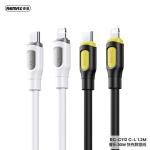 Cáp Remax RC-C112 Type-C ra Lightning, sạc nhanh công suất 30W, truyền dữ liệu chuẩn 480Mbps, dây dài 1.2m, màu đen trắng, phụ kiện cao cấp cho thiết bị Apple
