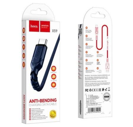 Cáp sạc Hoco X59 1m USB to Type-C chính hãng – tốc độ sạc nhanh, truyền dữ liệu ổn định, dây bền chống gãy gập, an toàn pin cho smartphone Android