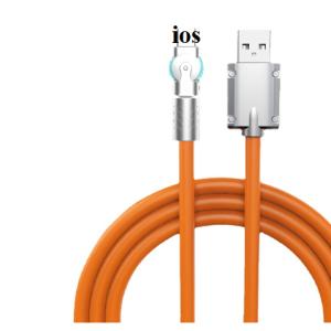 Cáp Sạc Lightning xoay Silicon mập nhiều màu, công suất tối đa 120W, dòng điện 6A, lõi đồng đóng hộp 30/18AWG nhiều sợi, đường kính dây 6mm siêu bền, dài 1.2m, truyền dữ liệu ổn định 480Mbps, phụ kiện cao cấp cho iPhone và iPad