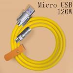 Cáp Sạc Micro Silicon mập nhiều màu có xoay, công suất tối đa 120W, dòng điện 6A, lõi đồng đóng hộp 30/18AWG nhiều sợi, đường kính dây 6mm siêu bền, dài 1.2m, truyền dữ liệu ổn định 480Mbps, phụ kiện cao cấp cho smartphone