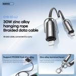 Cáp Sạc Nhanh 30W Remax RC-C19 Type-C to Lightning, dòng điện tối đa 5V-3A/9V-2.22A/12V-1.67A/14.5V-2A/15V-2A, dây dài 1.2m, truyền dữ liệu tốc độ cao, phụ kiện chính hãng cho iPhone và iPad