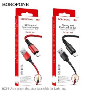 Cáp Sạc Nhanh BOROFONE Lightning, Micro, Type-C, dòng sạc tối đa 5V-2.4A, dây dù chống rối, lõi đồng dẫn điện mạnh, đầu hợp kim nhôm chống oxy hóa, màu đỏ và đen, tương thích iPhone, iPad, smartphone Android, hàng nhập khẩu chính hãng từ Hong Kong