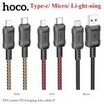 Cáp sạc nhanh Hoco X94 60W, dây dài 1m, USB ra 3 đầu Type-C, Micro, Lightning, hỗ trợ sạc nhanh laptop 2.4A/60W và điện thoại 3A, lõi OD4.5mm bền bỉ, chất liệu PVC chống rối, thiết kế sang trọng, tiện lợi mang theo