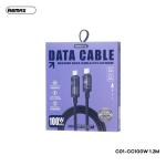 Cáp Sạc Nhanh Remax C01 CC 100W, dây sạc 2 đầu Type-C, dài 1200mm, tốc độ truyền dữ liệu 480Mbps, cáp bện 48 trục chống mài mòn, hiển thị công suất sạc rõ ràng, bền bỉ, hỗ trợ sạc nhanh laptop, MacBook, điện thoại, máy tính bảng.