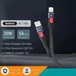 Cáp sạc nhanh Remax RC-188i 20W Type-C to Lightning, tốc độ 5A, truyền dữ liệu 480Mbps, dây bọc dù siêu bền, dài 1m, tương thích iPhone 8 đến 13 Pro Max, bảo hành chính hãng, giải pháp tối ưu cho sạc nhanh an toàn.