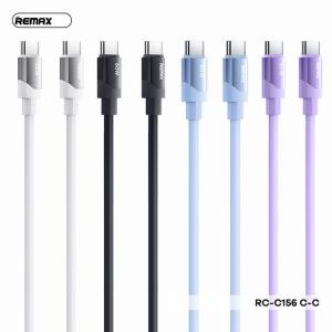 Cáp Sạc Nhanh Remax RC-C156 60W, dây sạc 2 đầu Type-C, chất liệu silicone thân thiện với da, mềm mại mượt mà, tự động phục hồi, vỏ hợp kim nhôm sang trọng, dài bền bỉ, hỗ trợ sạc nhanh và truyền dữ liệu ổn định cho laptop, MacBook, smartphone.
