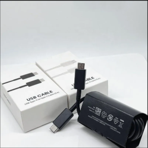 Cáp sạc nhanh Samsung 45W VM 2 đầu Type-C, dây dài 1m, hỗ trợ dòng điện tối đa 5A, tương thích Galaxy Note 10, Note 20, S21, S22 Ultra, Tab S8, phụ kiện zin linh kiện chính hãng, sạc nhanh an toàn.