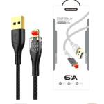 Cáp sạc nhanh Sendem T45 Lightning 6A, dây dài 1m, màu trắng/đen, hỗ trợ truyền dữ liệu 480MB/s, trọng lượng 25g, phụ kiện chính hãng, giải pháp sạc nhanh an toàn cho iPhone.