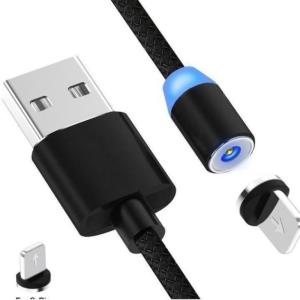 Cáp sạc từ hít nam châm iPhone dây dù, dài 1m, hỗ trợ sạc nhanh 2.1A, chất liệu hợp kim nhôm + TPE + lõi đồng, đèn LED hiển thị, chống bụi bám ổ cắm, phụ kiện chính hãng, giải pháp sạc tiện lợi khi lái xe.