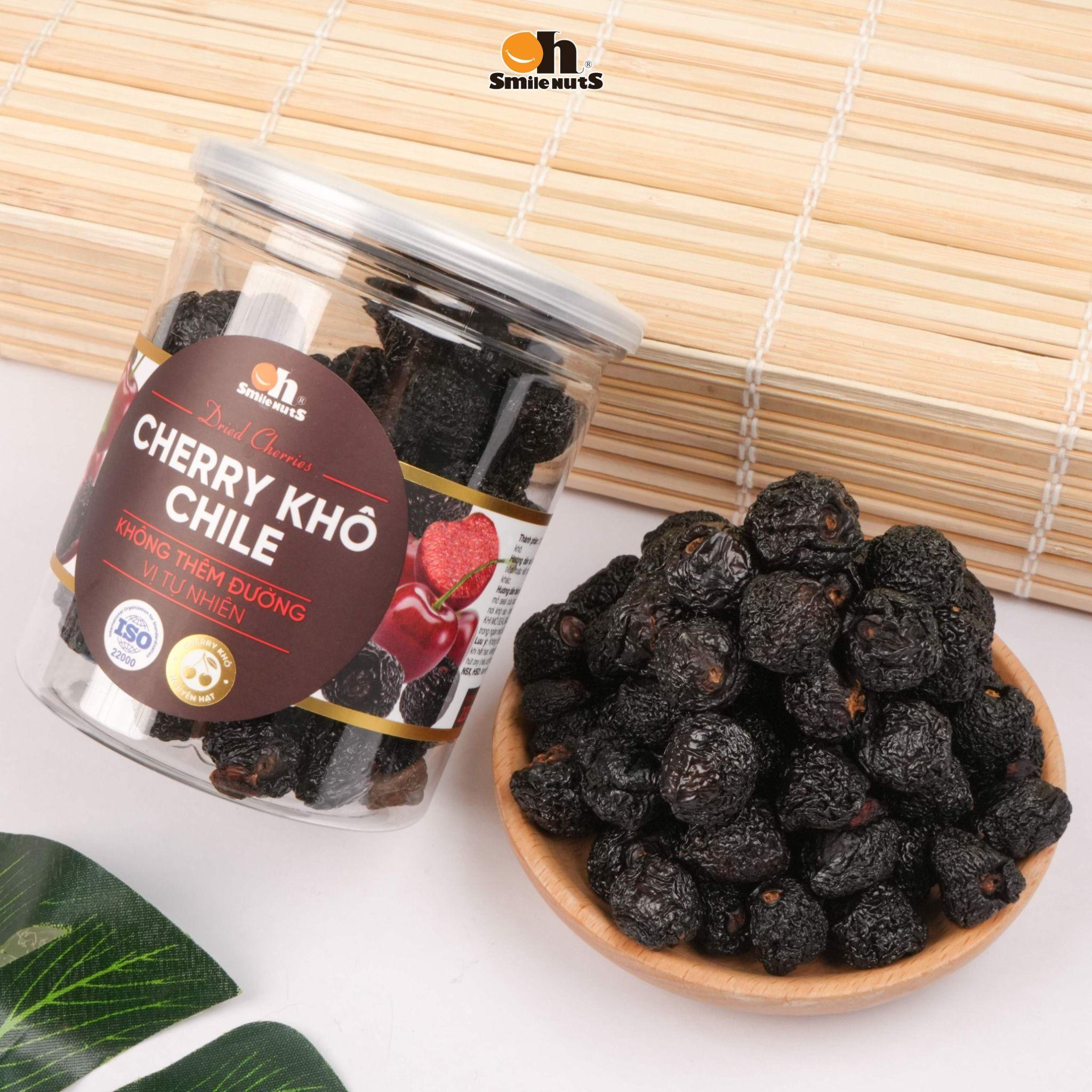 CHERRY KHÔ CHILE 230 g Oh Smile Nuts, snack trái cây nhập khẩu không đường, dẻo mềm tự nhiên, giàu chất chống oxy hóa giúp tăng sức đề kháng và dưỡng da khỏe mạnh mỗi ngày