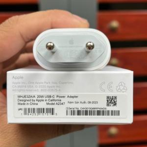 Cóc Sạc Nhanh 20W Apple A2347 Chính Hãng, chân tròn chuẩn EU, hỗ trợ Power Delivery PD 3.0 cho iPhone 15 14 13 12 11 Series, iPad, AirPods, sạc siêu nhanh 50% pin trong 30 phút, an toàn chống quá nhiệt, nhỏ gọn dễ mang theo.