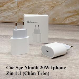 Cốc Sạc Nhanh 20W iPhone Zin 1:1, PD Type-C to Lightning, hỗ trợ iPhone 12/11/XS/X/8 Plus, sạc nhanh an toàn, bảo vệ pin, vỏ chống cháy, phù hợp Việt Nam, Hàn Quốc, Mỹ và Singapore.