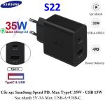 Cóc Sạc Nhanh 35W Samsung Chính Hãng, 2 Cổng USB-C + USB-A Sạc Cùng Lúc, Hỗ Trợ PD 3.0 AFC, Sạc Nhanh iPhone iPad MacBook, Sạc Siêu Tốc Không Nóng, Tương Thích Android Apple, Thiết Kế Nhỏ Gọn Tiện Lợi