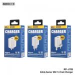 Củ sạc Remax RP-U119 18W, 1 cổng PD/QC, tự nhận thiết bị, sạc nhanh an toàn, bảo vệ quá dòng, vỏ PC chống cháy, mini 33g, tiện mang theo, lý tưởng cho iPhone, Samsung, Xiaomi, Oppo, smartphone và tablet.