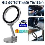 Giá đỡ điện thoại hít nam châm vòng tròn xoay 360 độ, thiết kế nhỏ gọn thông minh, lực hút mạnh mẽ không ảnh hưởng tín hiệu, miếng kẽm cố định siêu chắc giảm rung lắc trơn trượt, tiện lợi lắp đặt trên ô tô, bàn làm việc, an toàn và bền bỉ cho mọi sma