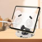 Giá đỡ điện thoại, máy tính bảng xoay 360° hình gấu trong suốt, chất liệu ABS bền chắc, trọng lượng nhẹ 89g, kích thước 16x19cm, hỗ trợ thiết bị đến 12.9 inch, gấp gọn tiện lợi, vừa dùng cho smartphone, iPad, tablet, vừa làm gương trang điểm