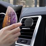 Giá đỡ điện thoại ô tô Borofone BH8 gắn khe máy lạnh, hợp kim nhôm cao cấp oxy hóa chống gỉ, bảng silicon chống trượt, kích thước nhỏ gọn 33.5x30mm, trọng lượng siêu nhẹ 26g, giá đỡ từ mạnh mẽ, giữ điện thoại chắc chắn, tiện lợi và an toàn khi lái xe