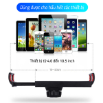 Giá đỡ kẹp iPad khớp nâng xoay 360 độ, đế tròn/đế vuông, chất liệu hợp kim cao cấp, màu đen sang trọng, kích thước 15.5x22x22cm, phù hợp điện thoại và máy tính bảng 4.0-10.5 inch, chắc chắn, tiện lợi cho học tập, làm việc, xem phim, livestream