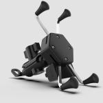 Giá kẹp điện thoại xe máy 4 chân chữ X, có cổng sạc nhanh tiện lợi, thiết kế chắc chắn cứng cáp, giữ điện thoại an toàn chống rơi, kèm dây thun cố định, gắn được ở chân gương hoặc ghi đông, hỗ trợ xem bản đồ và làm camera hành trình