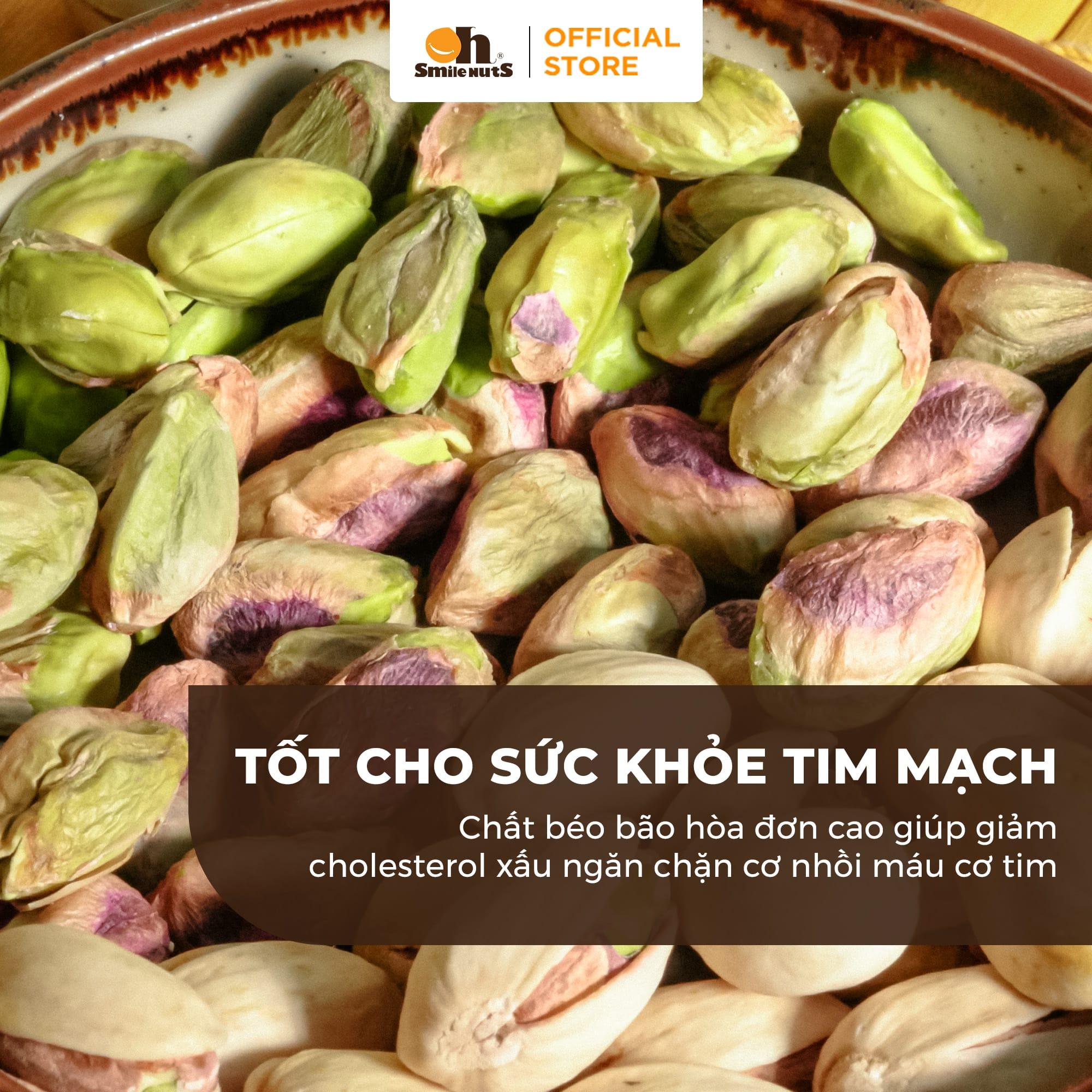 Hạt dẻ cười Mỹ rang muối Hồng Himalaya Smile Nuts 215g, snack hạt nhập khẩu, không tẩy trắng, giàu protein & chất xơ, giữ vỏ dễ tách, vị ngọt tự nhiên, dinh dưỡng cao cho sức khỏe