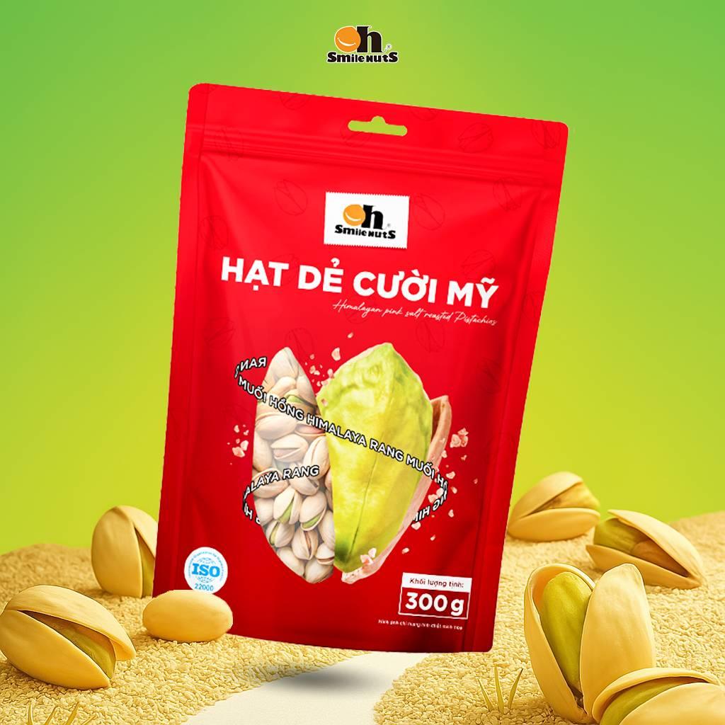 Hạt dẻ cười Mỹ rang muối Hồng Himalaya Smile Nuts túi zip 300g, snack healthy không tẩy trắng, giữ nguyên vị ngọt tự nhiên & độ giòn, nguồn đạm & chất béo tốt cho tim mạch