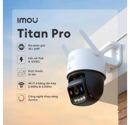 IMOU Titan Pro 6MP 3K+ (IPC-U7LP-6V0NE) Camera WiFi Ngoài Trời, Pan/Tilt 340°/90°, Nén H.265 Tiết Kiệm Lưu Trữ, IP66 Chống Nước & Bụi, Hỗ Trợ ONVIF & Imou App – Kết Nối & Quản Lý Dễ Dàn