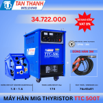 Máy hàn MIG Thyristor TTC500T, hàn nhanh, mối hàn đẹp, tiết kiệm chi phí, công nghệ hiện đại, phù hợp thợ hàn, nhà máy, công trình, độ bền cao, dễ vận hành, hiệu suất mạnh mẽ