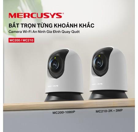 Mercusys MC200 Camera WiFi 2MP Trong Nhà, Xoay Pan/Tilt 340°/70°, Hỗ Trợ Thẻ microSD 512 GB, Kết Nối 2.4GHz, 1080p HD – Thích Hợp Cho Nhà, Cửa Hàng, Văn Phòng