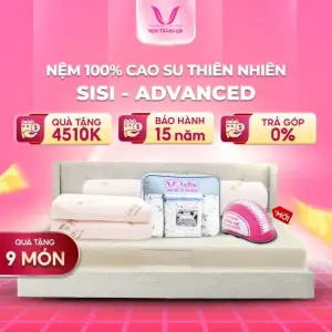 Nệm Cao Su Thiên Nhiên Thắng Lợi SiSi Advance, chất liệu thiên nhiên, độ bền cao, kháng khuẩn, thoáng khí, bảo hành chính hãng, thiết kế hiện đại, phù hợp phòng ngủ sang trọng, nâng cao giấc ngủ sâu, giảm áp lực cơ thể, hỗ trợ sức khỏe lâu dài