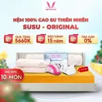 Nệm SuSu Original 100% Cao Su Thiên Nhiên Thắng Lợi, đàn hồi vượt trội, bảo hành chính hãng 15 năm, thoáng khí, kháng khuẩn tự nhiên, giấc ngủ ngon, bền bỉ, phù hợp người già, trẻ nhỏ, nhân viên văn phòng.