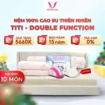 Nệm Thắng Lợi TiTi Cao Su Thiên Nhiên, Double Function, công nghệ tiên tiến, loại bỏ mùi cao su, hương vanilla dễ chịu, kháng khuẩn, thoáng mát, bảo hành 15 năm, giấc ngủ thư giãn.