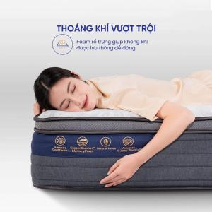 Nệm lò xo túi Amando Elite Grand, công nghệ Copper Treatment, kháng khuẩn, thoáng khí, memory foam ôm sát cơ thể, đàn hồi tốt, bảo hành 10 năm, nâng đỡ xương khớp, giấc ngủ cân bằng.