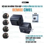 Ổ Cắm Du Lịch Remax CM01, Công Suất Lớn 2500W, Tích Hợp Phích Cắm AU/US/EU/UK, 9 Lỗ Đa Năng, Chất Liệu PC Chống Cháy Cao Cấp, Nhỏ Gọn, Phù Hợp Du Lịch, Sử Dụng Cho Máy Sấy, Máy Uốn, Ấm Nước