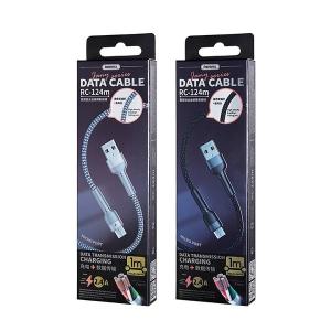 Remax RC-124m cáp sạc nhanh Micro 2.4A, vỏ hợp kim nhôm siêu bền, chống gãy gập, lõi đồng mạ thiếc dày, chip thông minh bảo vệ thiết bị, phụ kiện chính hãng, nâng cao hiệu suất sạc nhanh.