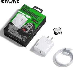Sạc Nhanh Wekome 30W WP-U61, 2 Đầu Type-C, Tích Hợp IC Bảo Vệ Pin, Sạc Nhanh Không Báo Lỗi, Chống Quá Tải, Nhựa PC Cao Cấp, Cáp Silicone Chống Đứt, Tương Thích Laptop, iPhone, iPad
