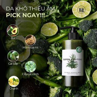 Sữa rửa mặt rau củ thải độc Wonder Bath Super Vegitoks 300ml, tẩy trang 3 trong 1, làm sạch sâu, detox da, dưỡng ẩm, sáng mịn, chiết xuất rau củ tự nhiên, an toàn da nhạy cảm, giúp da khỏe mạnh và căng bóng tự nhiên, hàng chính hãng Byvibes Hàn Quốc