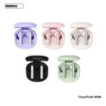 Tai Bluetooth Remax CozyPods W8N, âm nhạc tuyệt vời, Bluetooth 5.3 ổn định, ANC+ENC cho cuộc gọi rõ ràng, pin 35H, chống nước IPX6, dung lượng hộp sạc 60mA, thời gian chơi 6–7h, sạc nhanh 1–2h, thiết kế thời trang