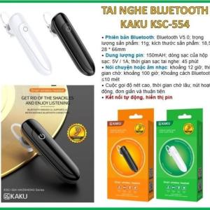 Tai Nghe Bluetooth KaKu KSC-554 Chính Hãng, Bluetooth V5.0, pin 150mAh, thời gian nghe nhạc 12 giờ, chờ 100 giờ, kết nối ổn định ≤10m, trọng lượng nhẹ 11g, hiển thị pin, nút thao tác tiện lợi, âm thanh rõ ràng