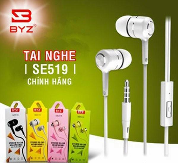 Tai nghe có dây BYZ SE519A – Jack 3.5mm, âm Bass mạnh, mic trong dây, dễ dàng đàm thoại