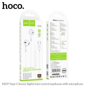 Tai Nghe Hoco M109 Chính Hãng, Âm Thanh HiFi Chất Lượng Cao, Loa 14mm, Dây ABS+TPE Tráng Men 1.2m, Trọng Lượng Nhẹ 10g, Jack Type-C/3.5mm Đa Năng, Micro Tích Hợp, Điều Khiển Nội Tuyến, Tương Thích Huawei, Xiaomi, OnePlus, Samsung, iPhone Type-C, Giải